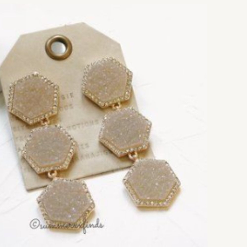 Anthropologie Starla Druzy Drop Earrings